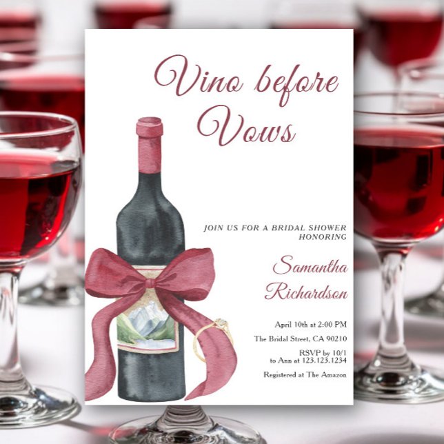 Vino före bröllopslöften Bröllopsdusch Inbjudningar (Skapare uppladdad)