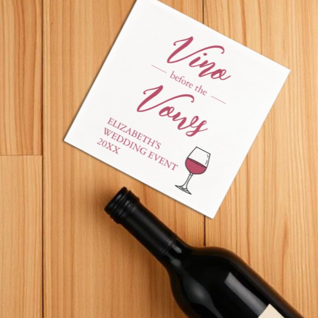 Vino före bröllopslöften Bröllopsfest/Bachelorette Pappersservett (Skapare uppladdad)