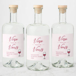 Vino före bröllopslöften Bröllopsfest/Bachelorette Spritflaskor Etikett