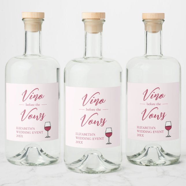 Vino före bröllopslöften Bröllopsfest/Bachelorette Spritflaskor Etikett (Flaskor)