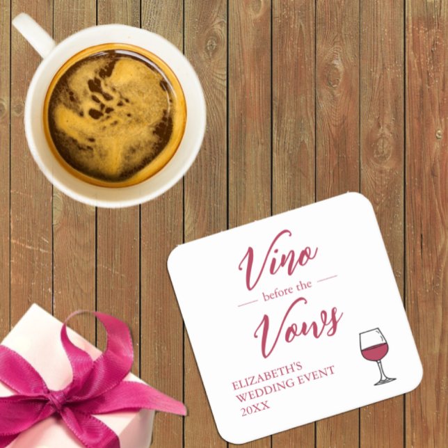 Vino före bröllopslöften Bröllopsfest/Bachelorette Underlägg Papper Kvadrat (Skapare uppladdad)