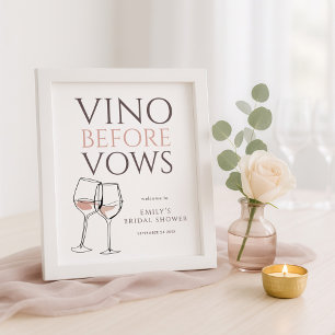 Vino före bröllopslöften Doodle Vin Välkommen Bröl Poster