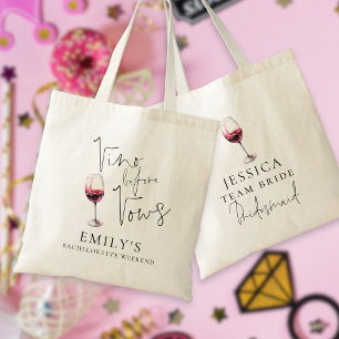Vino före bröllopslöften Tjejbröllop Brudtärna Tygkasse