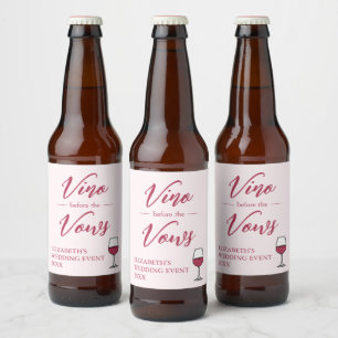 Vino före bröllopslöftet Bröllopsfest/Bachelorette Ölflaska Etikett