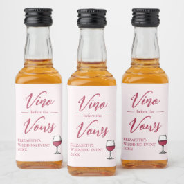 Vino före bröllopslöftet Bröllopsfest/Bachelorette Spritflaskor Etikett