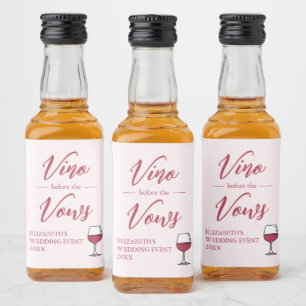 Vino före bröllopslöftet Bröllopsfest/Bachelorette Spritflaskor Etikett