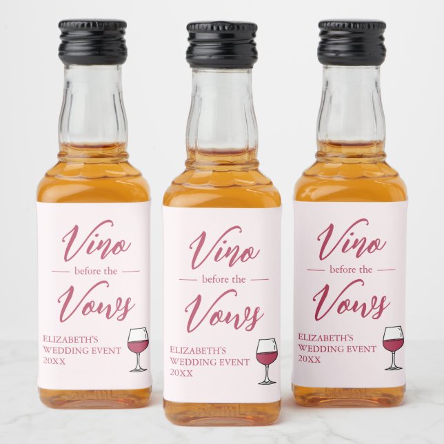 Vino före bröllopslöftet Bröllopsfest/Bachelorette Spritflaskor Etikett (Flaskor)