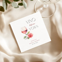 Vino före löften Rosa vin tema Bröllopsdusch