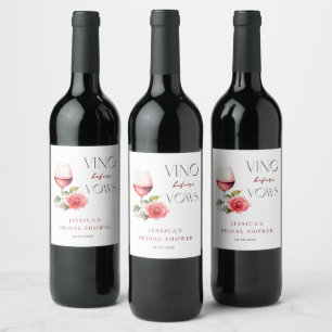 Vino före löften Rosa vin tema Bröllopsfest Vinflaska Etikett