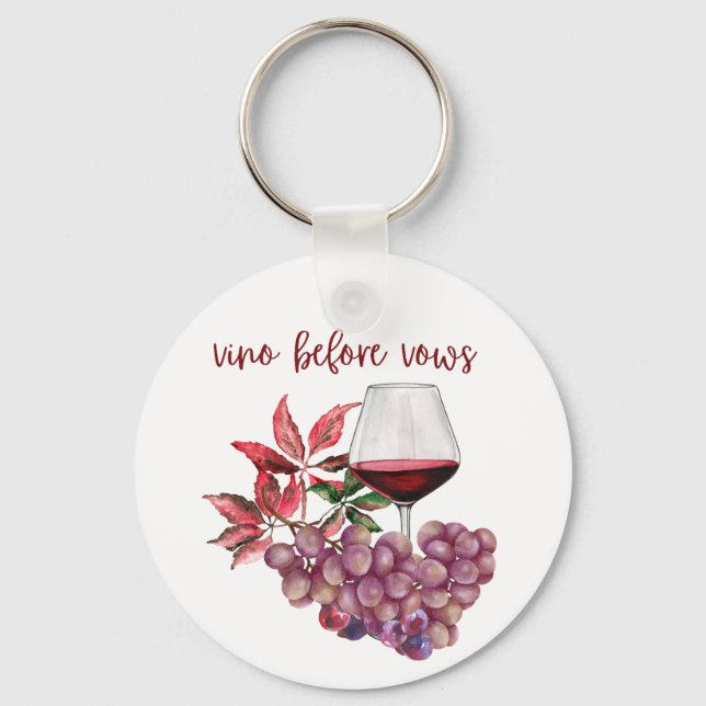 Vino före löften Sängkammarjungfru Design | Vin Nyckelring (Framsida)