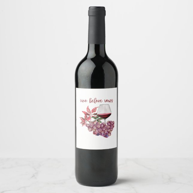 Vino före löften Sängkammarjungfru design | Vin Vinflaska Etikett (Framsida)