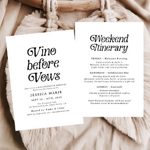 Vino före löv Minimal Retro Bachelorette Inbjudningar