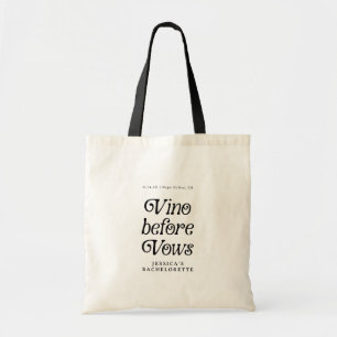Vino före löv   Minimal Retro Bachelorette Tygkasse