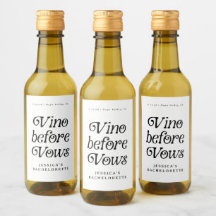 Vino före löv Minimal Retro Bachelorette Vinetikett