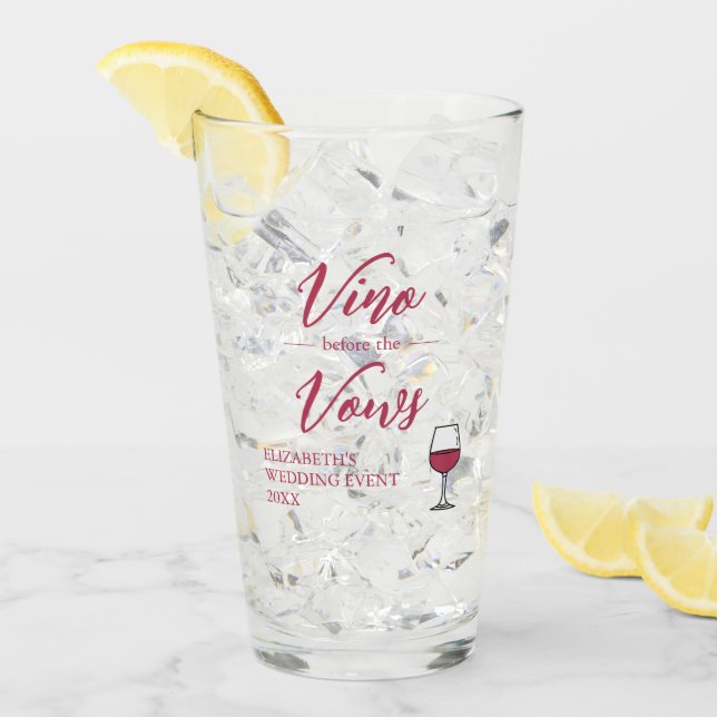 Vino före Möhippan Vows/Bachelorette Glaskopp (Framsida Ice)