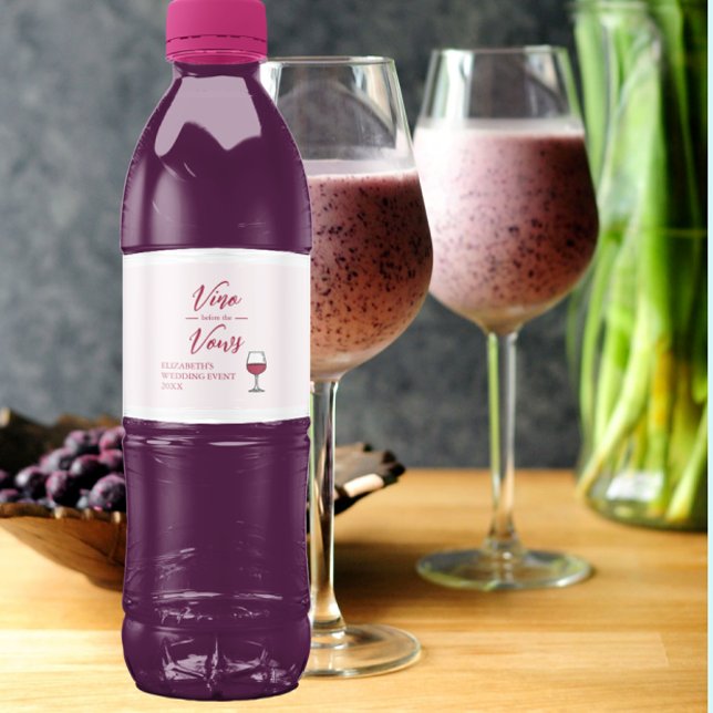 Vino före Möhippan Vows/Bachelorette Vattenflaskor Etikett (Skapare uppladdad)