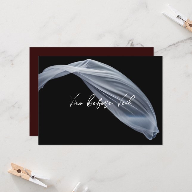 Vino före Veil Red Vin Bachelorette Party Inbjudningar (Fram/Back In Situ)