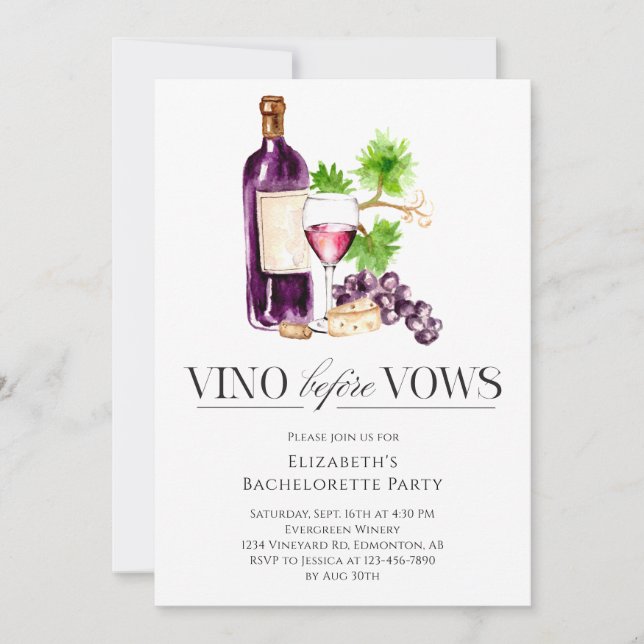 Vino före vigsel möhippa vin  inbjudningar (Framsida)