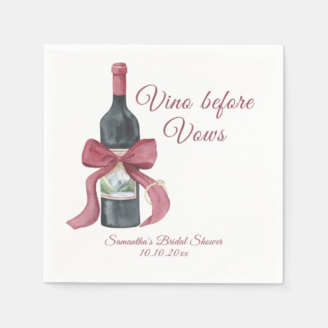 Vino före vigseln Bröllopsdusch Pappersservett (Framsidan)