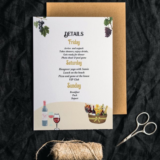 Vino före vigseln Systerfest-helg inbjudan (Skapare uppladdad)