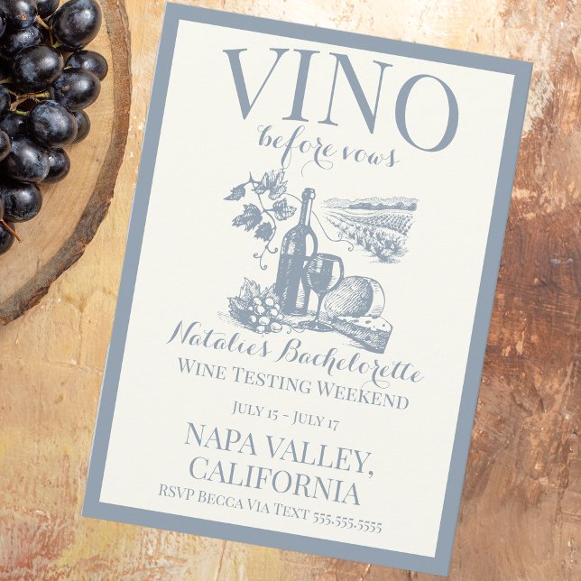 Vino Före Vows Bach Anpassningsbar Winery Bachelor Inbjudningar (Skapare uppladdad)