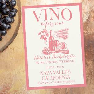 Vino Före Vows Bach Anpassningsbar Winery Bachelor Inbjudningar