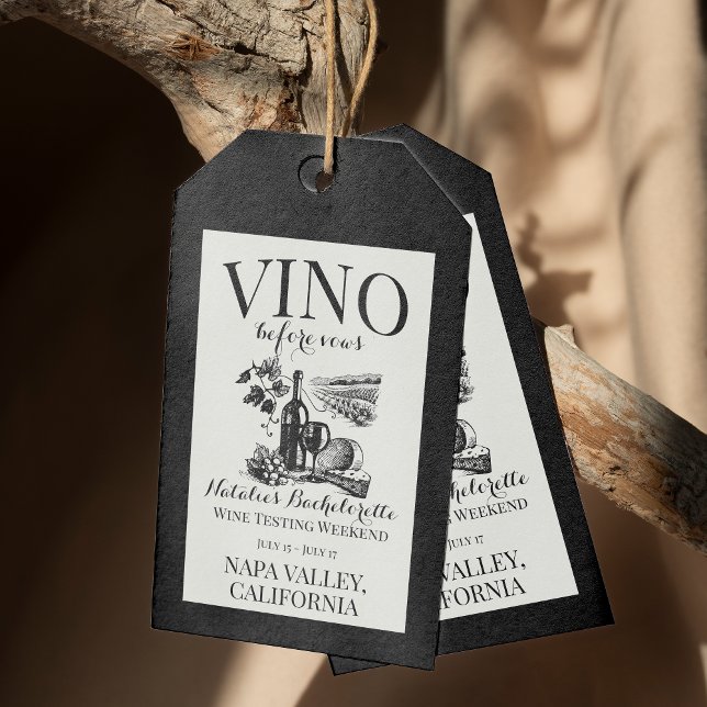 Vino Före Vows Bach Anpassningsbar Winery Bachelor Presentetikett (Skapare uppladdad)