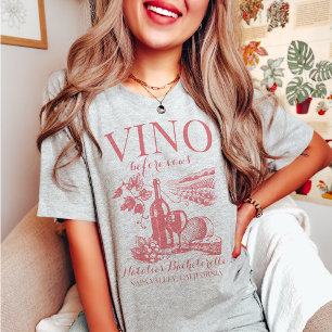 Vino Före Vows Bach Anpassningsbar Winery Bachelor T Shirt