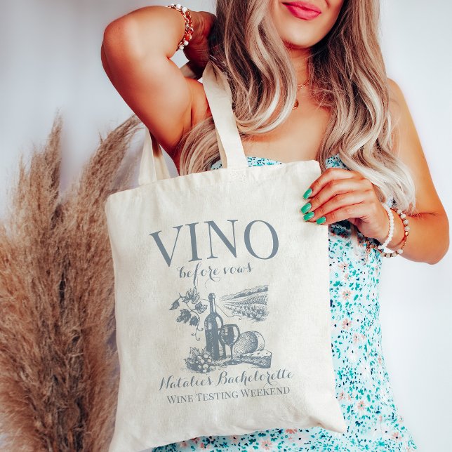 Vino Före Vows Bach Anpassningsbar Winery Bachelor Tygkasse (Skapare uppladdad)