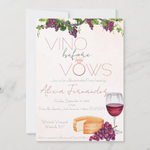 Vino Före Vows Bachelorette / Brudens sida Inbjudningar
