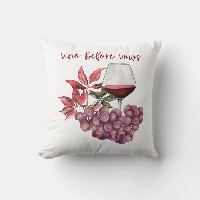 Vino före vows-bachelorette-design | Vin  Kudde (Framsida)