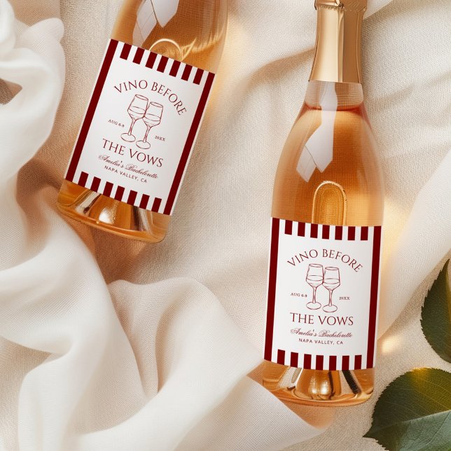 Vino före Vows Bachelorette Helg Vinetikett (Skapare uppladdad)