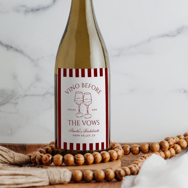 Vino före Vows Bachelorette Helg Vinflaska Etikett (Skapare uppladdad)