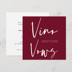 Vino före Vows Burgundy Red Vin Tasting Möhippa Inbjudningar