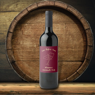 Vino Före Vows Burgundy Vin Bachelorette Vinflaska Etikett