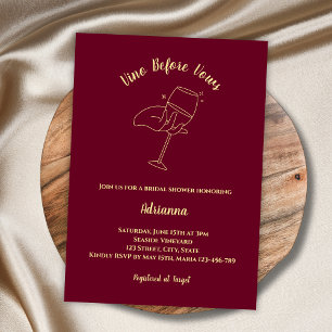 Vino Före Vows Burgundy Vin Möhippa Inbjudningar