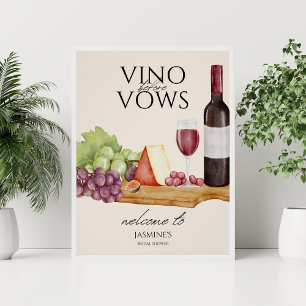 Vino före Vows Charkuteri Bröllopsbrudskväll Välko Poster