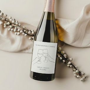 Vino Före Vows Chic Vin Möhippa Vinflaska Etikett