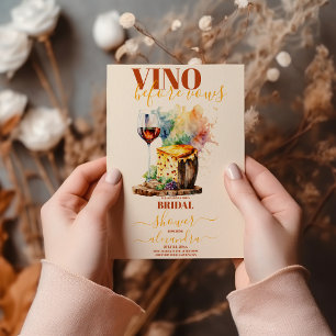 Vino före Vows Guld White Blommigt Möhippa Inbjudningar