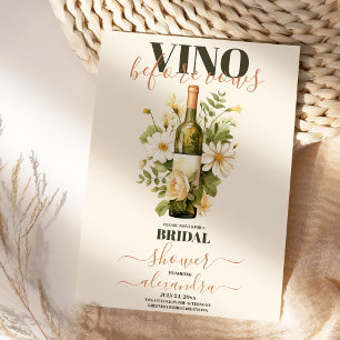 Vino före Vows Guld White Blommigt Möhippa Inbjudningar