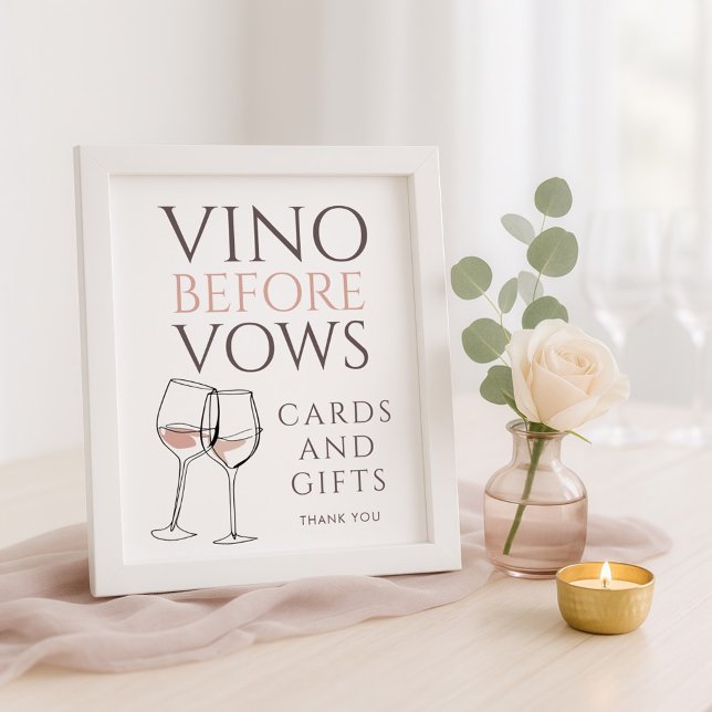 Vino före vows klotterkort gåvor Bröllopsdusch Poster (Skapare uppladdad)