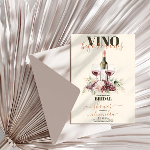 Vino före Vows Modern White Blommigt Möhippa Inbjudningar