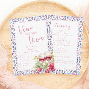 Vino Före Vows Napa Bachelorette Inbjudningar