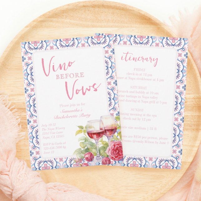 Vino Före Vows Napa Bachelorette Inbjudningar (Skapare uppladdad)