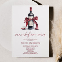 Vino Före Vows Red Vin Flaska Bow Möhippa