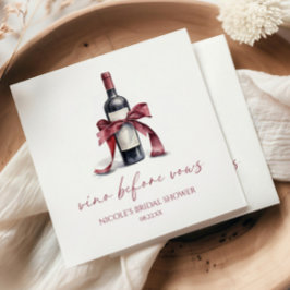Vino Före Vows Red Vin Flaska Bow Möhippa Pappersservett