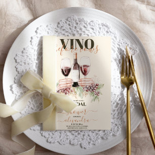 Vino Före Vows Rosa Vin Tasting Möhippa Inbjudningar
