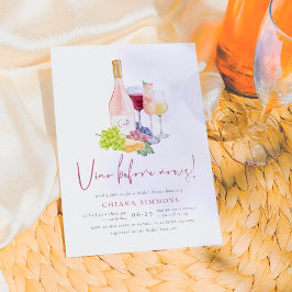 Vino Före Vows Rosa Vin Tasting Möhippa Inbjudningar