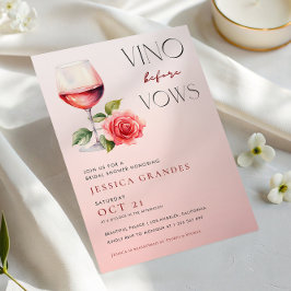 Vino före Vows Rosa Vin Tema Möhippa Inbjudningar