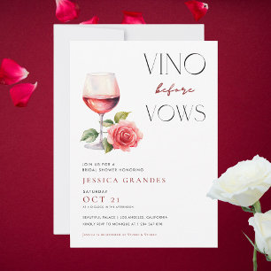 Vino före Vows Rosa Vin Tema Möhippa Inbjudningar
